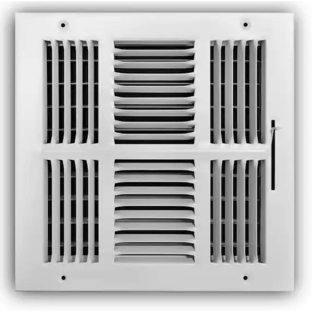 Everbilt 10 in. x 10 in. 4-Way Steel Wall/Ceiling Register, White, #924747